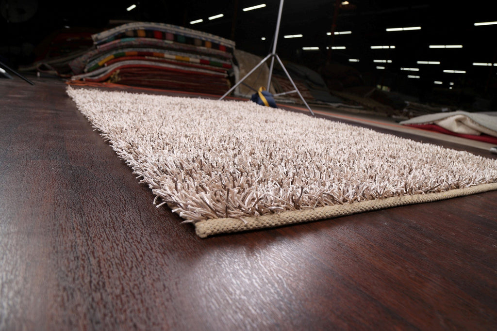 Champagne Plush Shaggy Area Rug 5x7