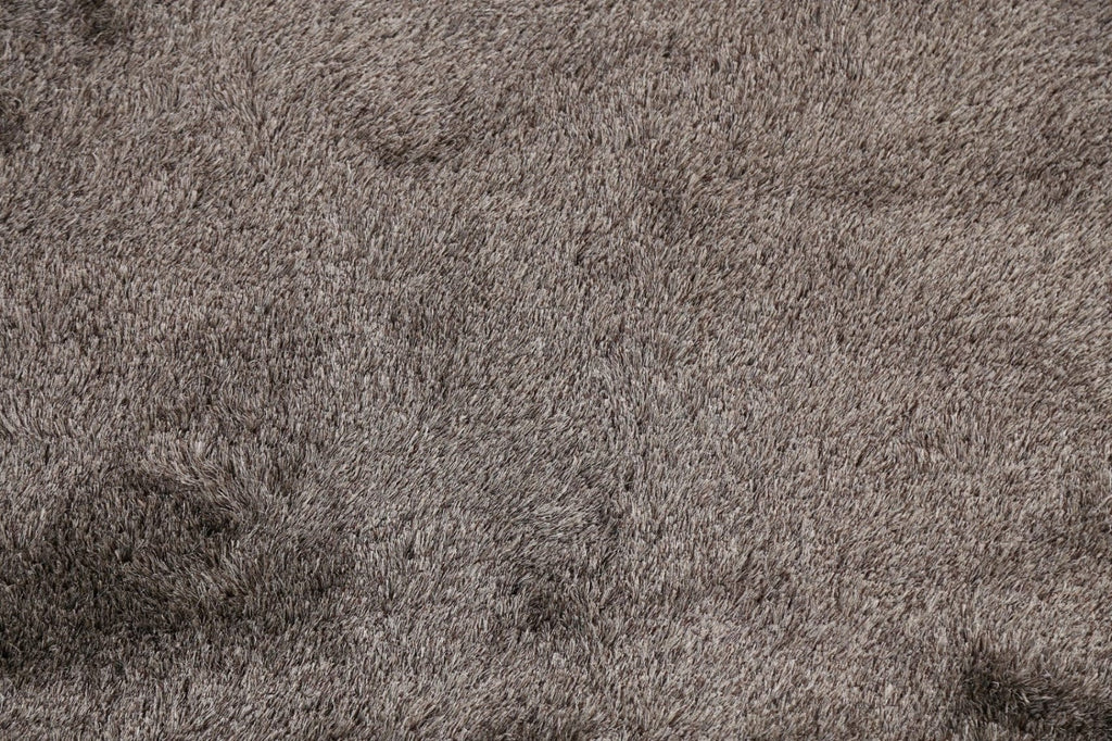 Silver Gray Plush Shaggy Area Rug 6x9