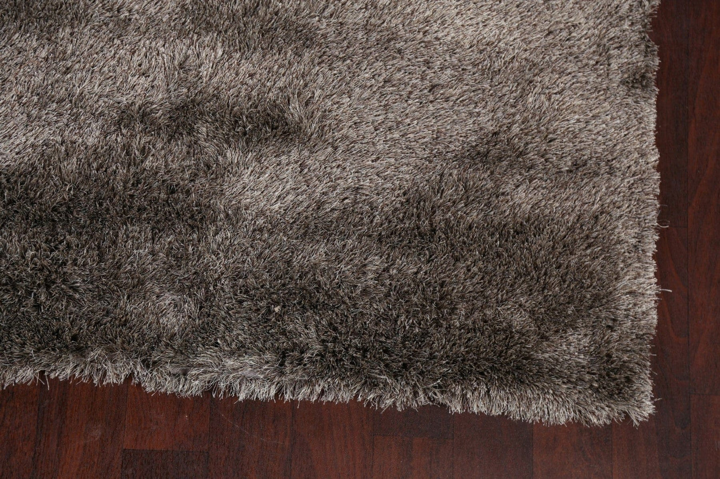 Silver Gray Plush Shaggy Area Rug 6x9