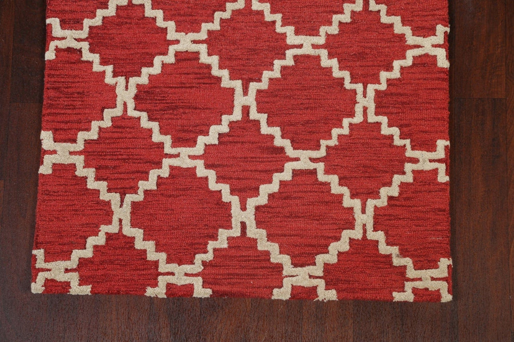 Red Trellis Tufted Accent Rug 3x5