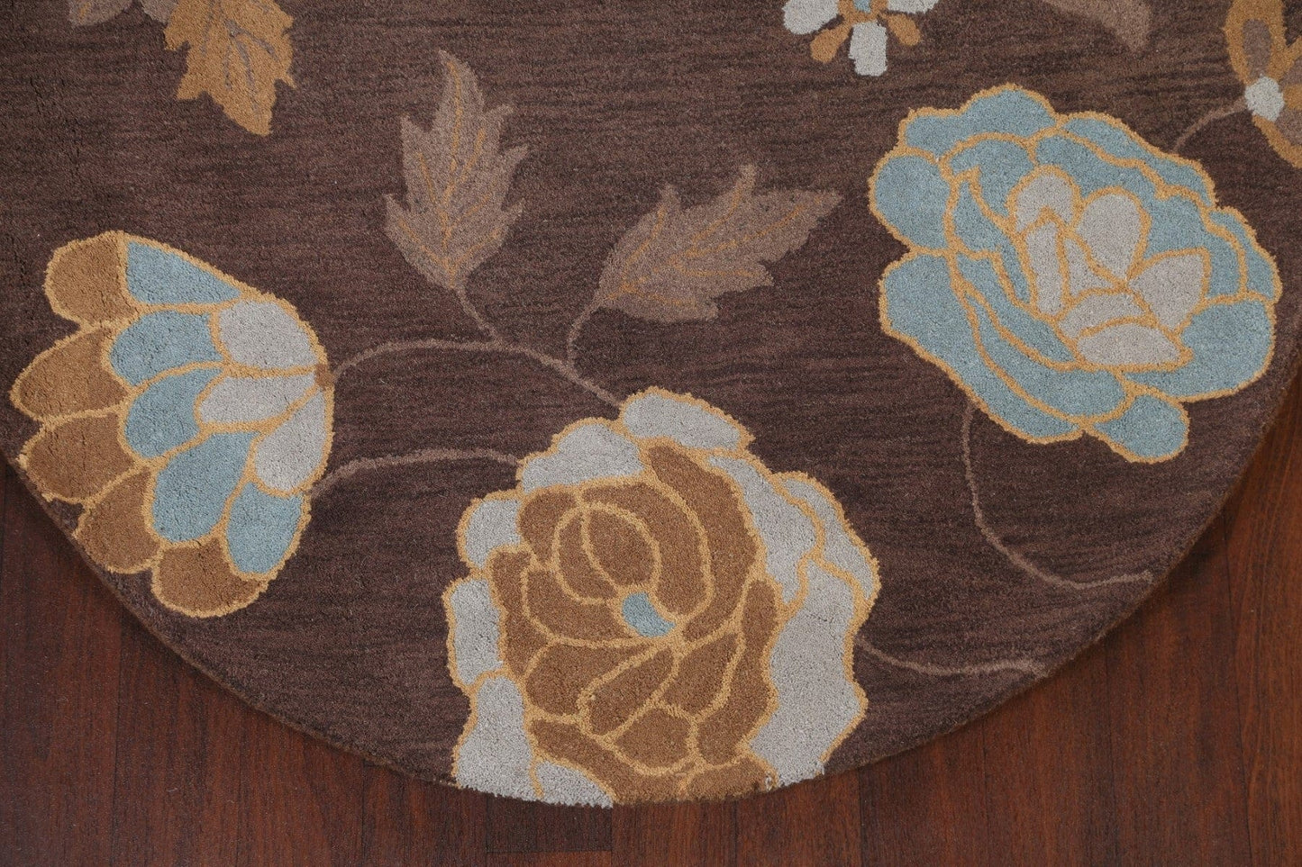 Floral Round Area Rug 5x5