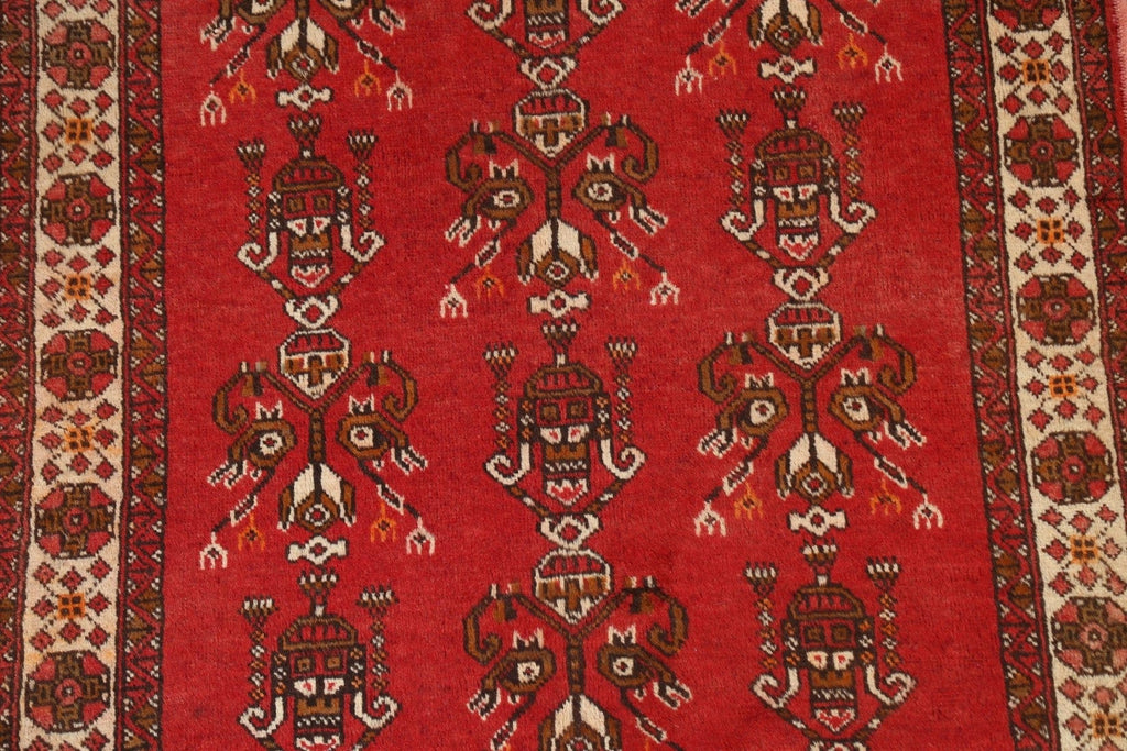 Tribal Red Balouch Persian Area Rug 4x7