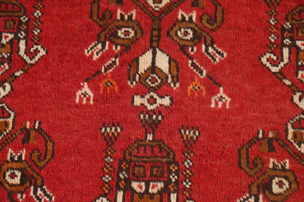 Tribal Red Balouch Persian Area Rug 4x7