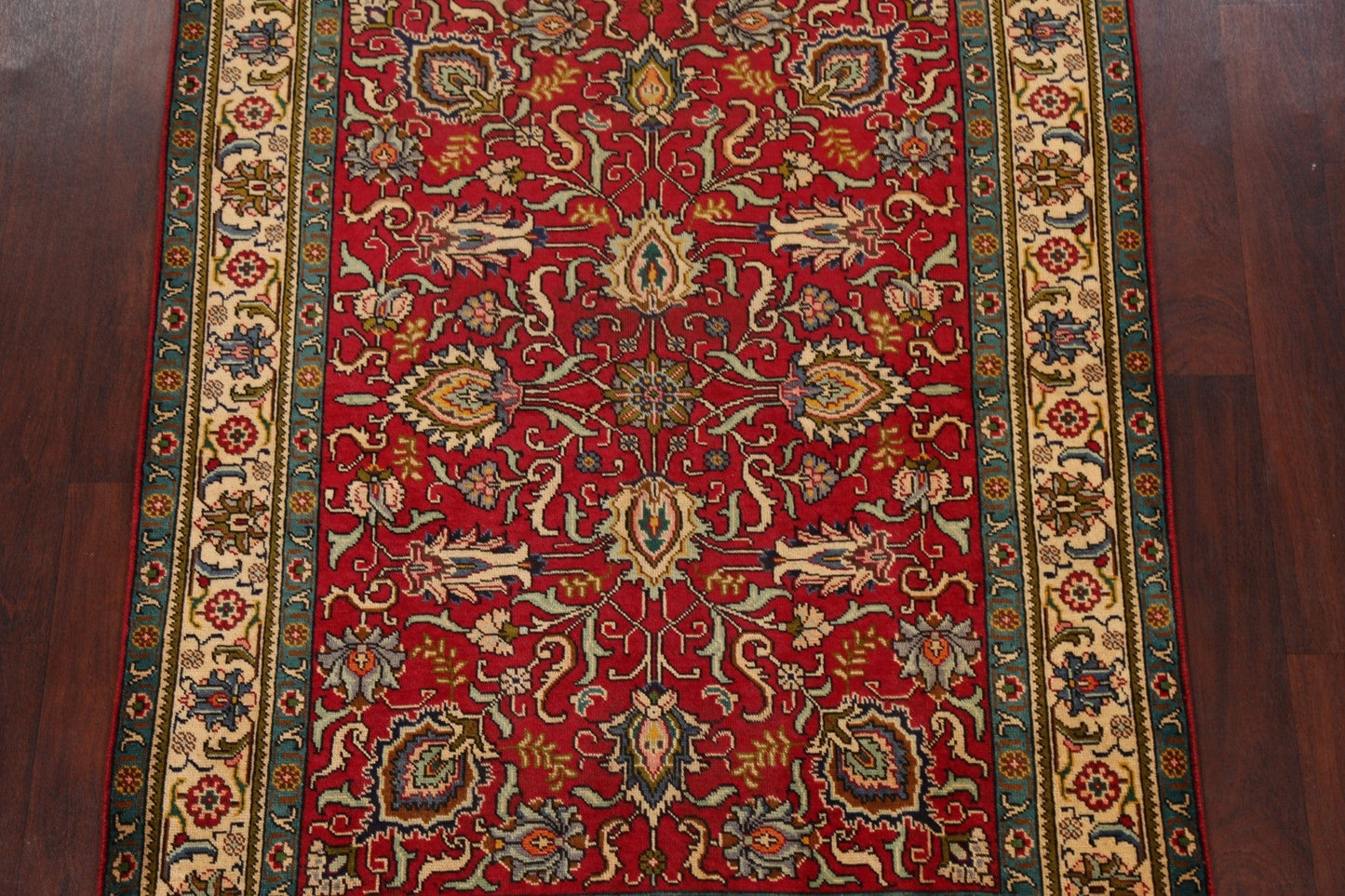 Floral Red Tabriz Persian Area Rug 5x6