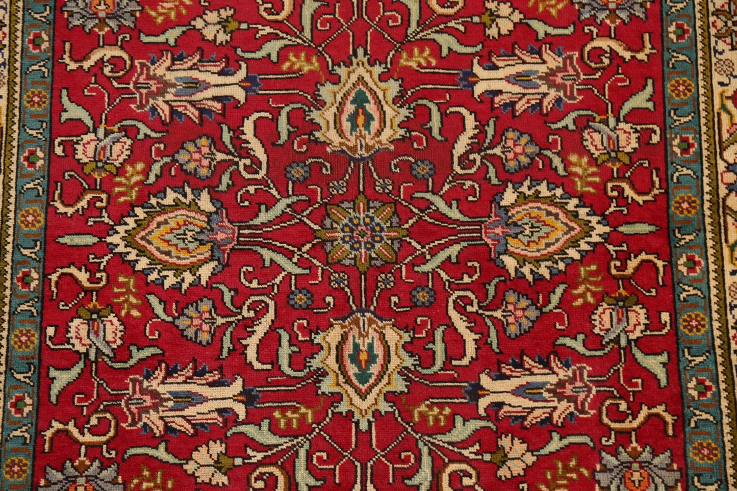 Floral Red Tabriz Persian Area Rug 5x6