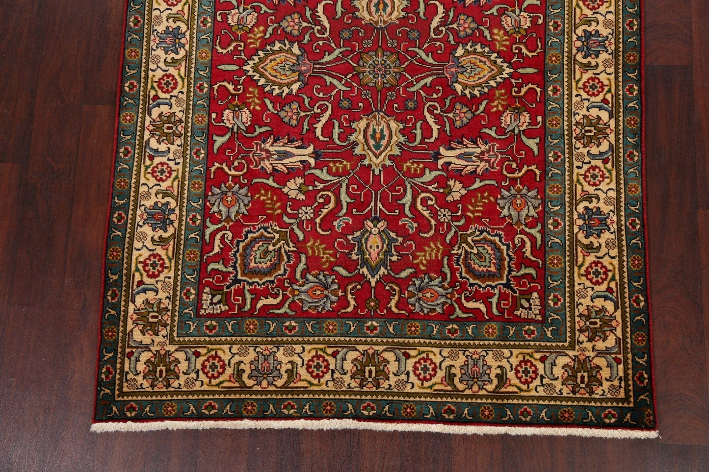 Floral Red Tabriz Persian Area Rug 5x6