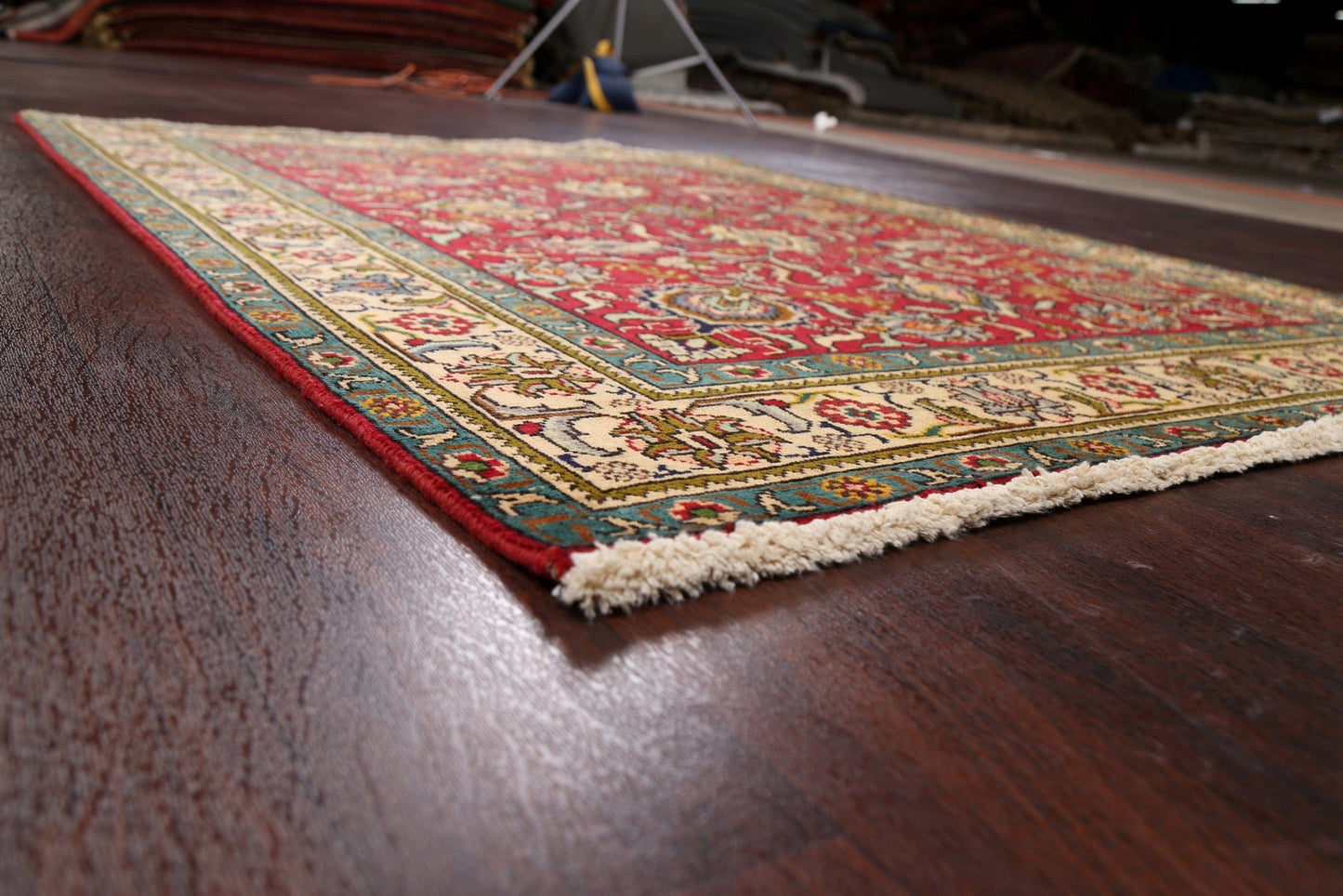 Floral Red Tabriz Persian Area Rug 5x6