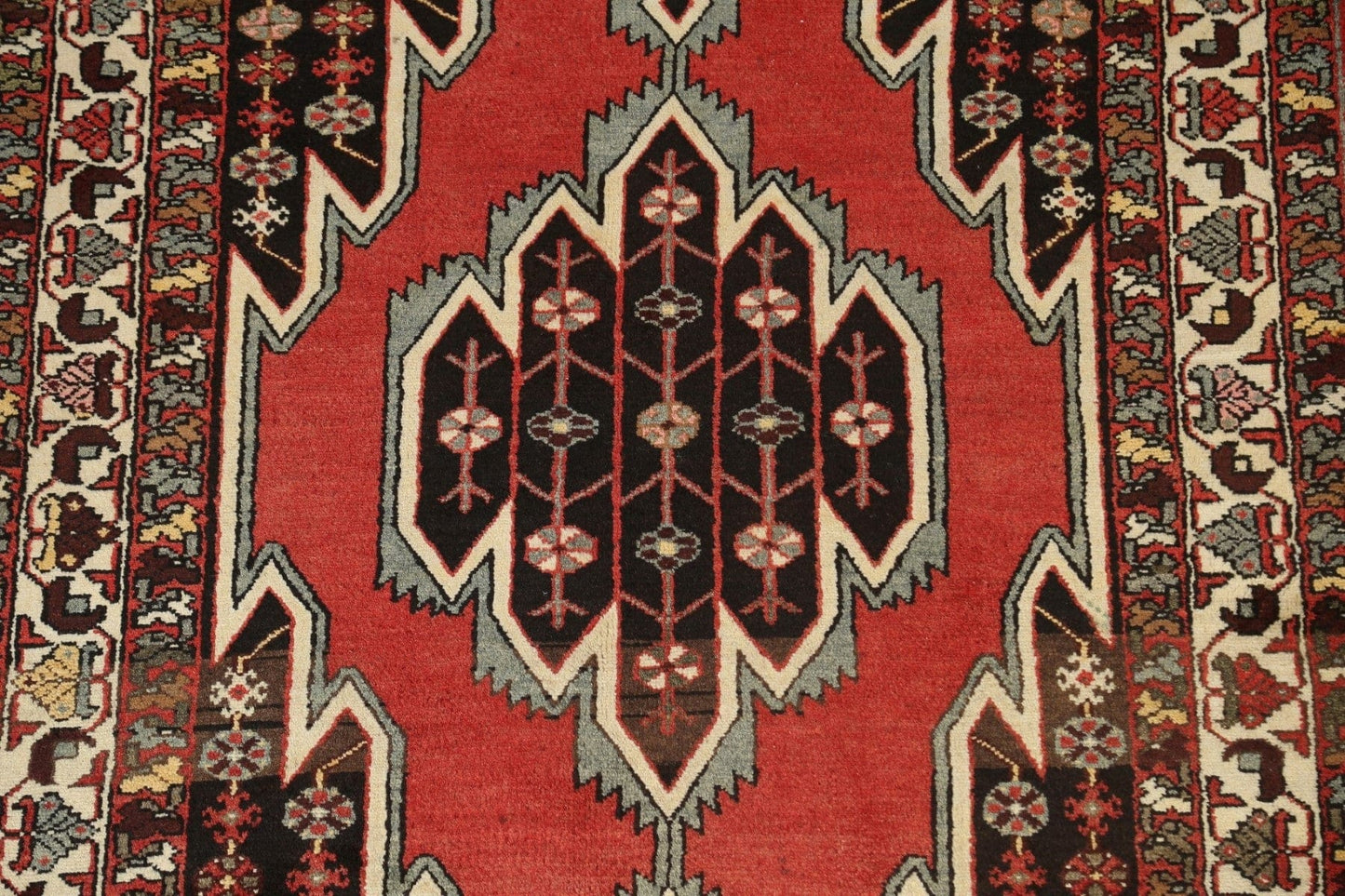 Geometric Hamedan Persian Area Rug 4x7