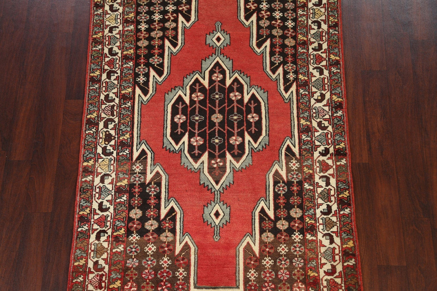 Geometric Hamedan Persian Area Rug 4x7