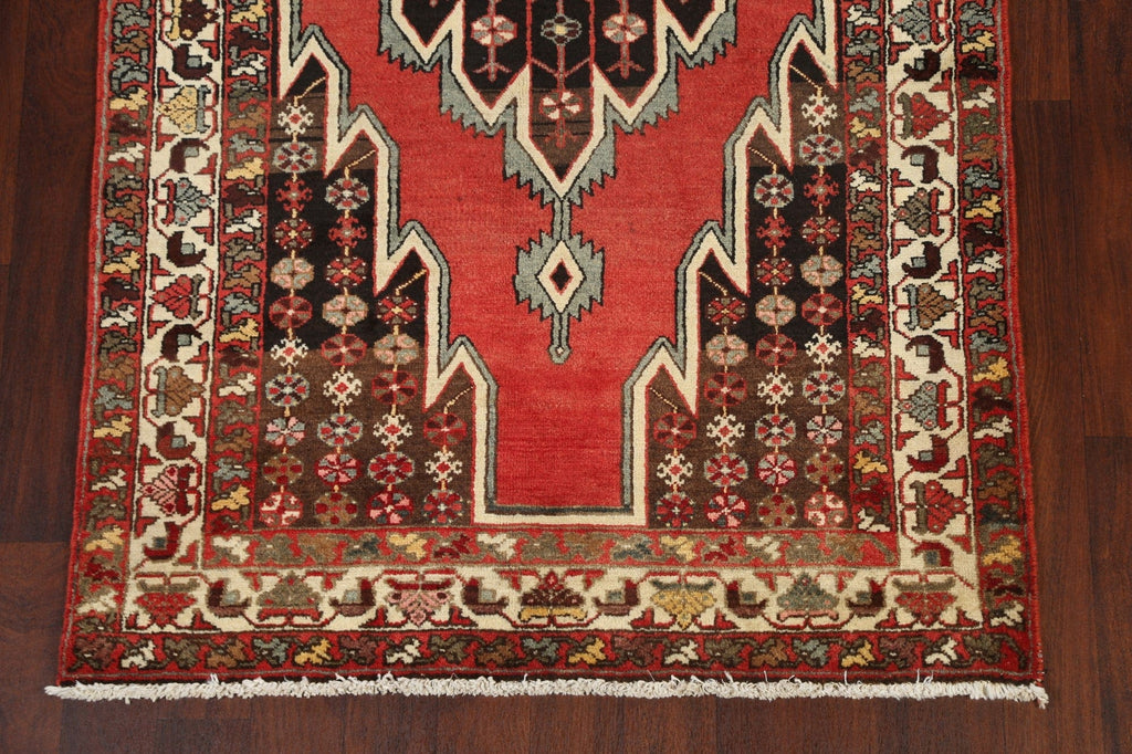 Geometric Hamedan Persian Area Rug 4x7