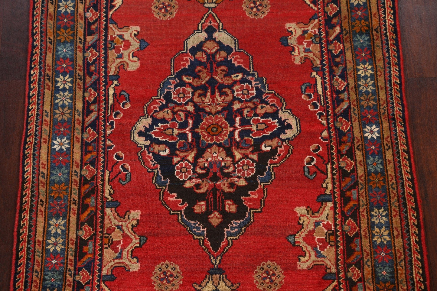 Geometric Hamedan Persian Area Rug 4x7