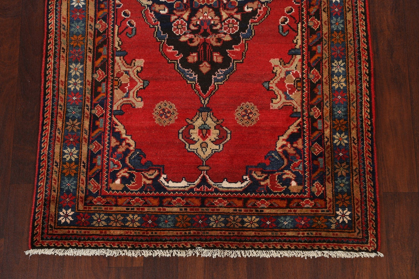 Geometric Hamedan Persian Area Rug 4x7