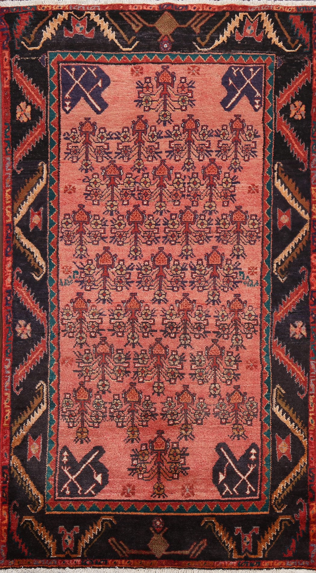 Tribal Geometric Hamedan Persian Area Rug 4x8