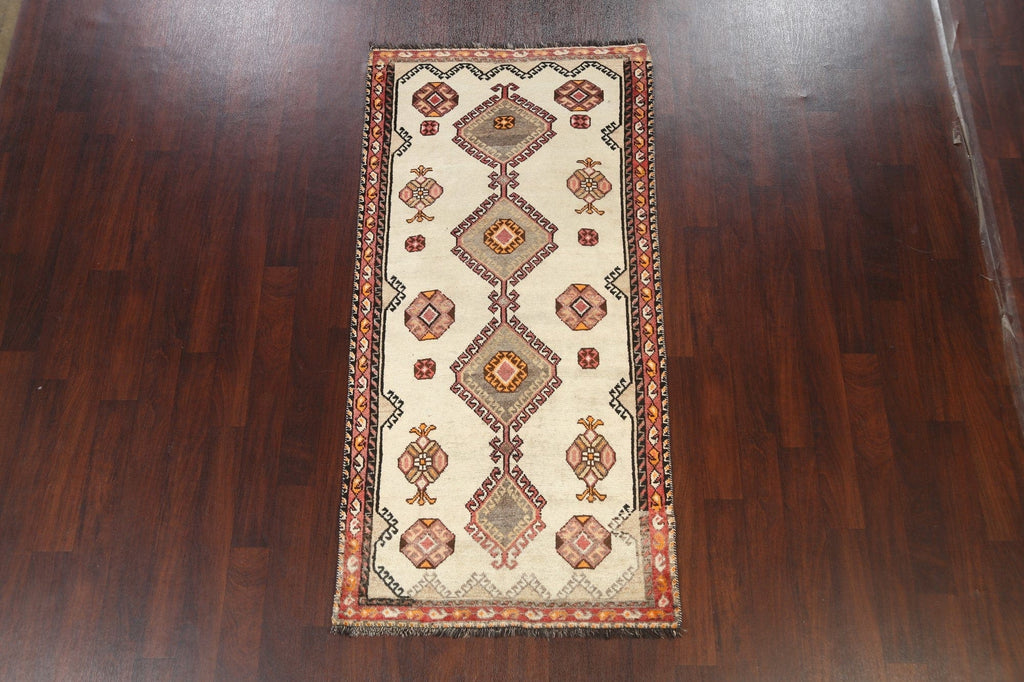 Tribal Geometric Qashqai Persian Area Rug 4x7