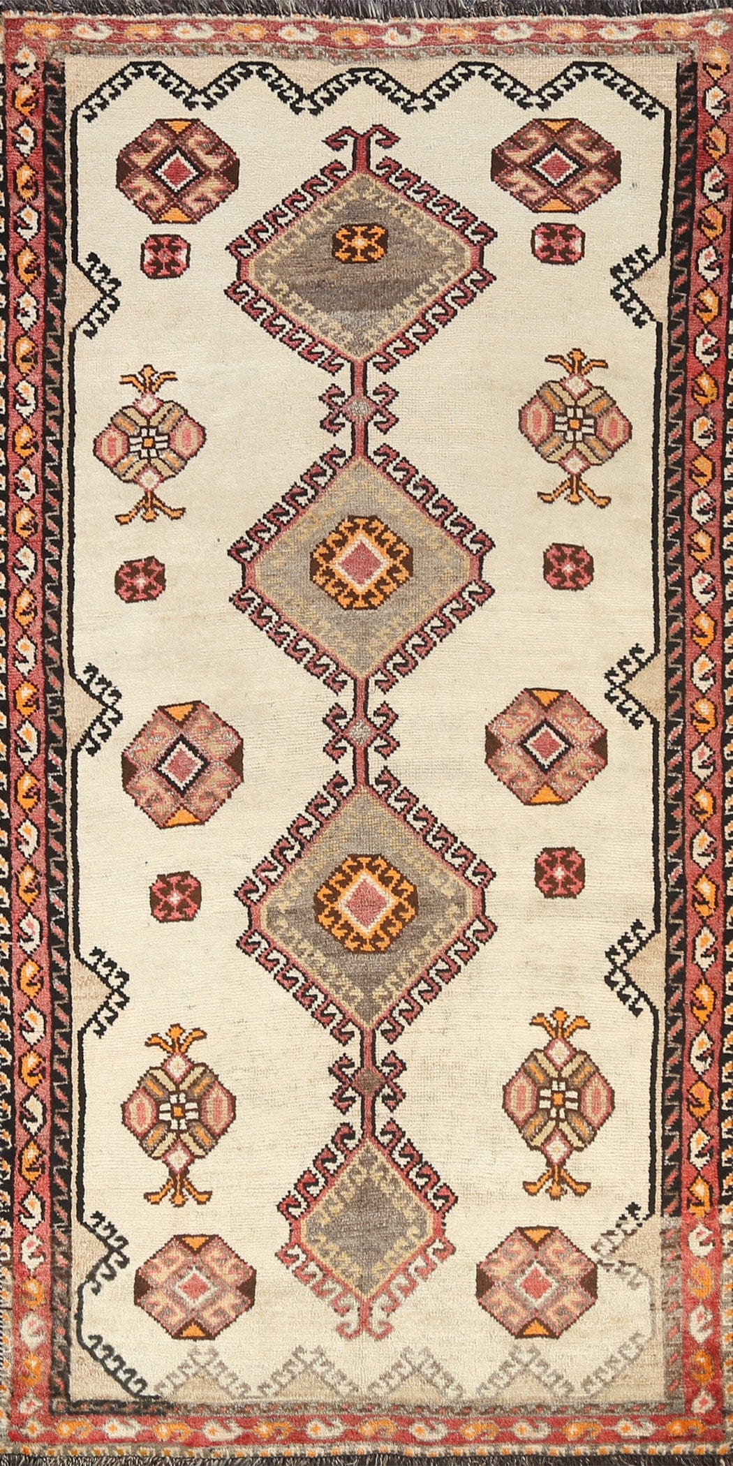 Tribal Geometric Qashqai Persian Area Rug 4x7