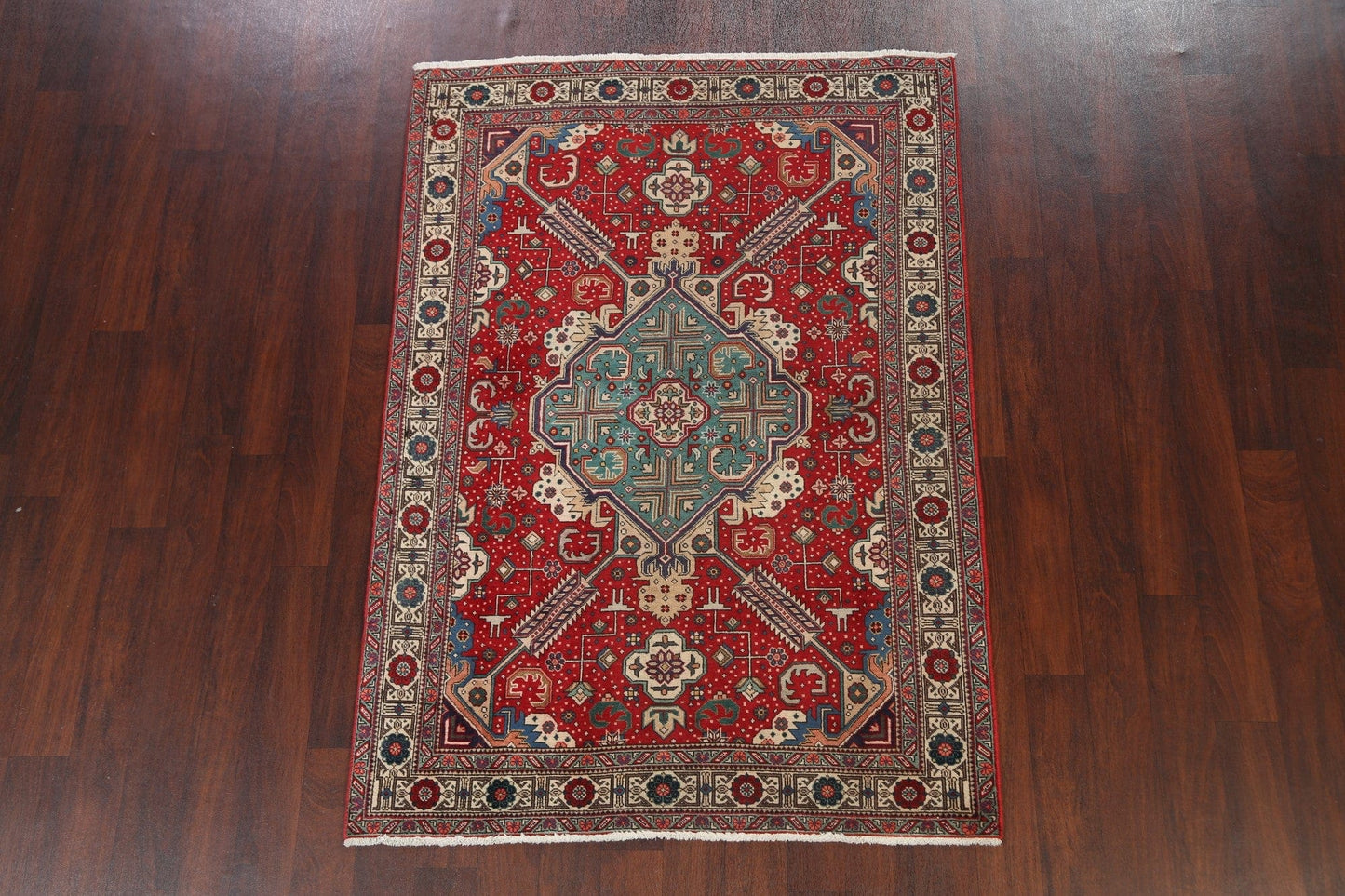 Geometric Tabriz Persian Area Rug 4x6