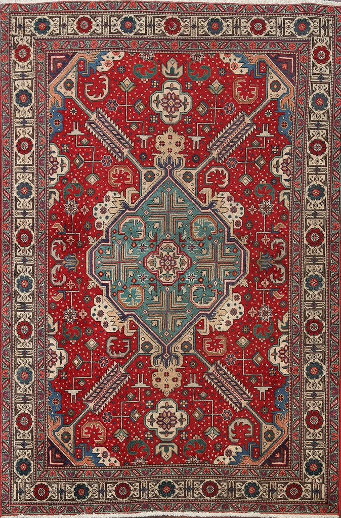 Geometric Tabriz Persian Area Rug 4x6