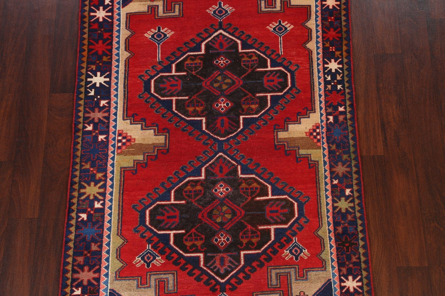 Geometric Hamedan Persian Area Rug 4x7