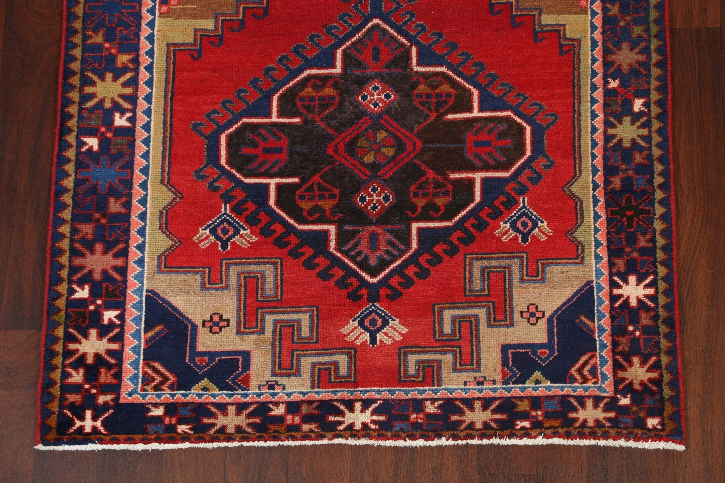 Geometric Hamedan Persian Area Rug 4x7