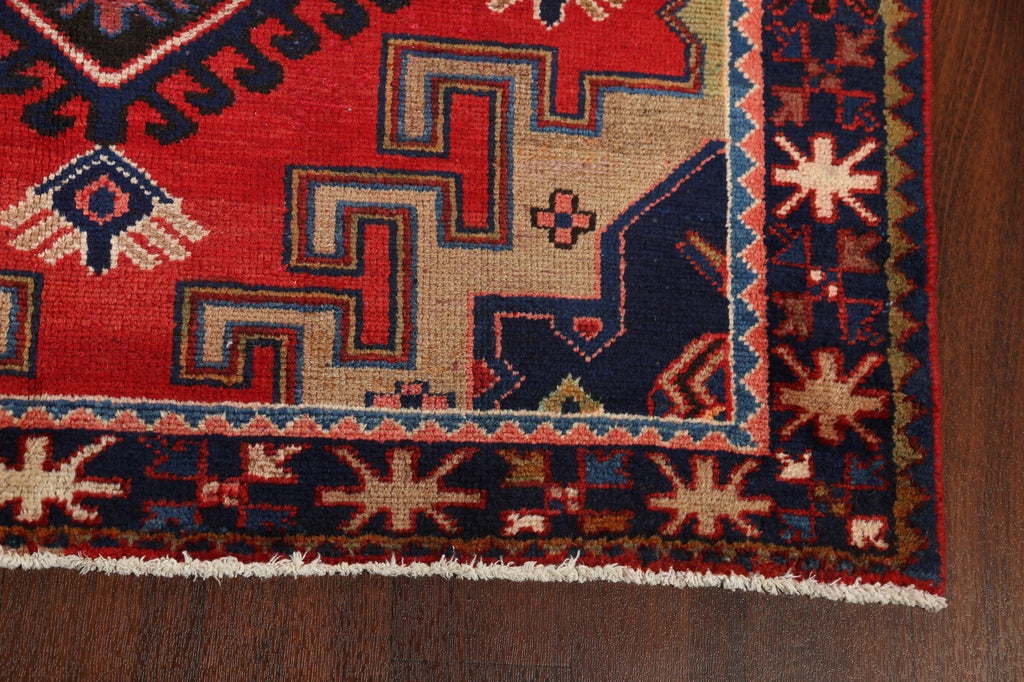 Geometric Hamedan Persian Area Rug 4x7