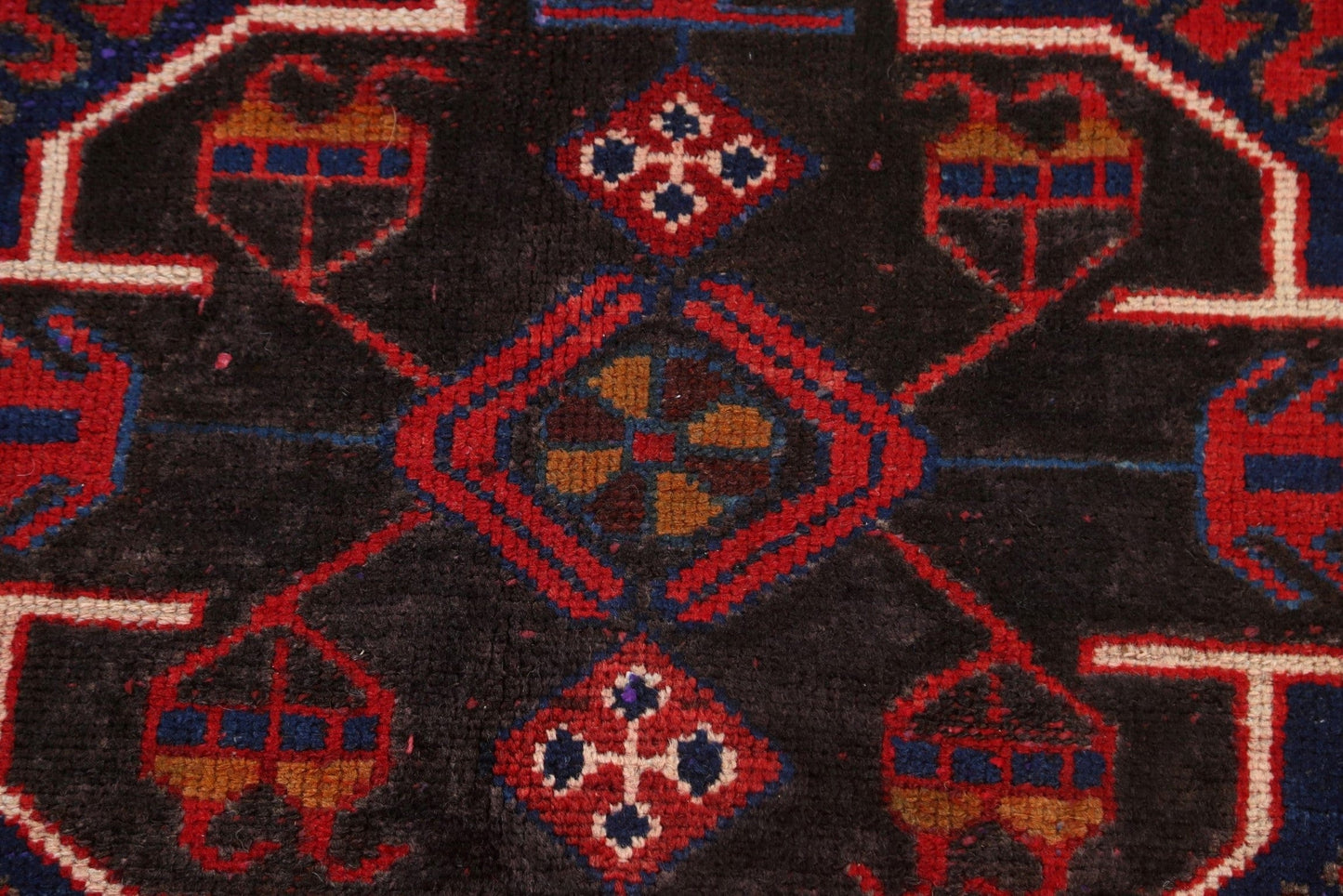 Geometric Hamedan Persian Area Rug 4x7