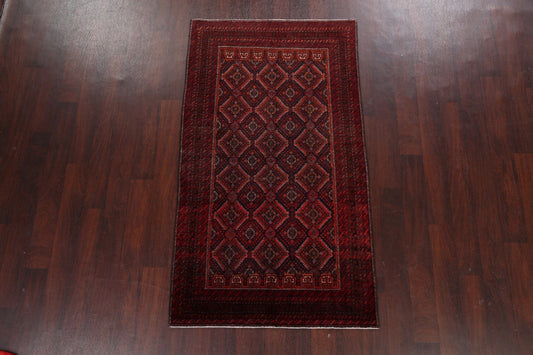 Tribal Geometric Balouch Persian Area Rug 3x6