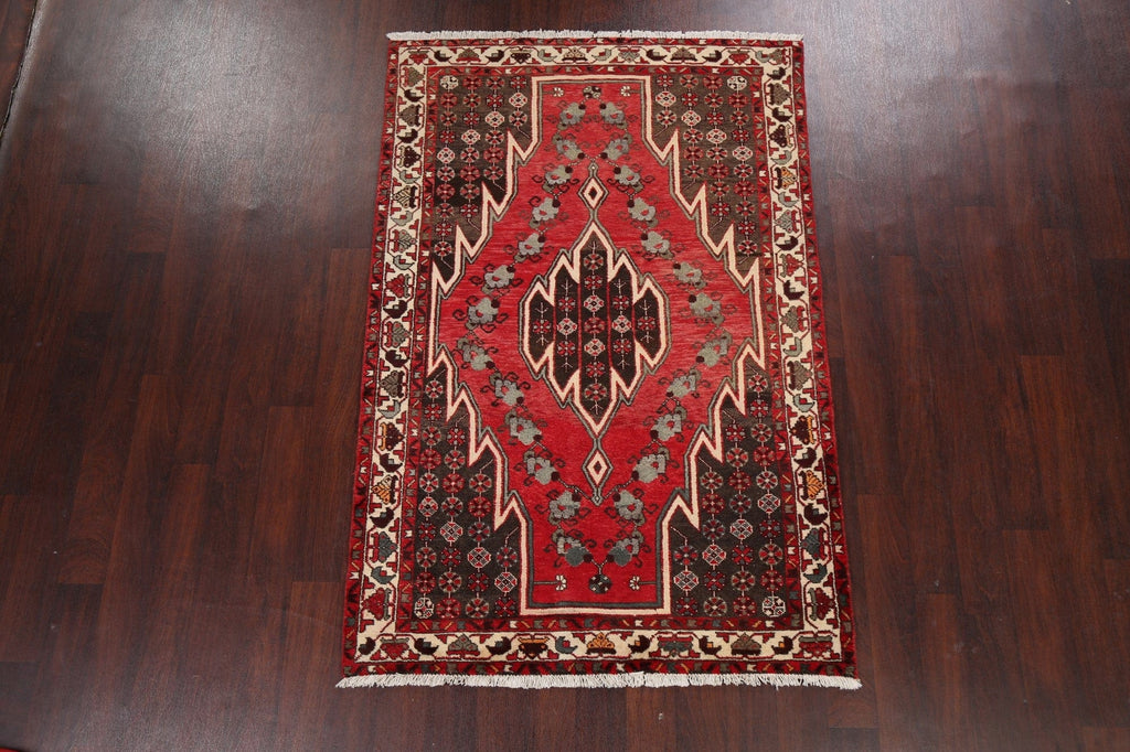 Tribal Geometric Hamedan Persian Area Rug 4x7