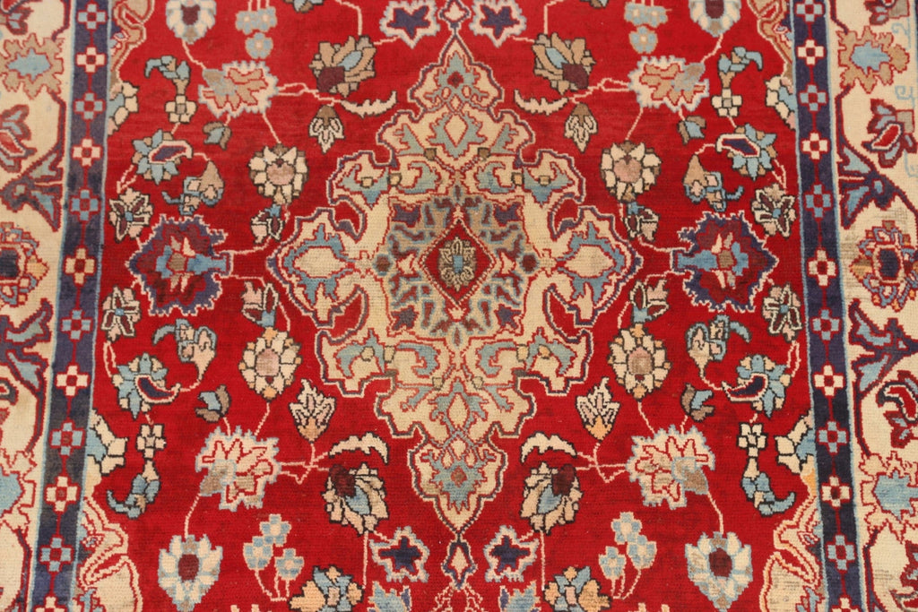 Floral Red Kashan Persian Area Rug 5x7