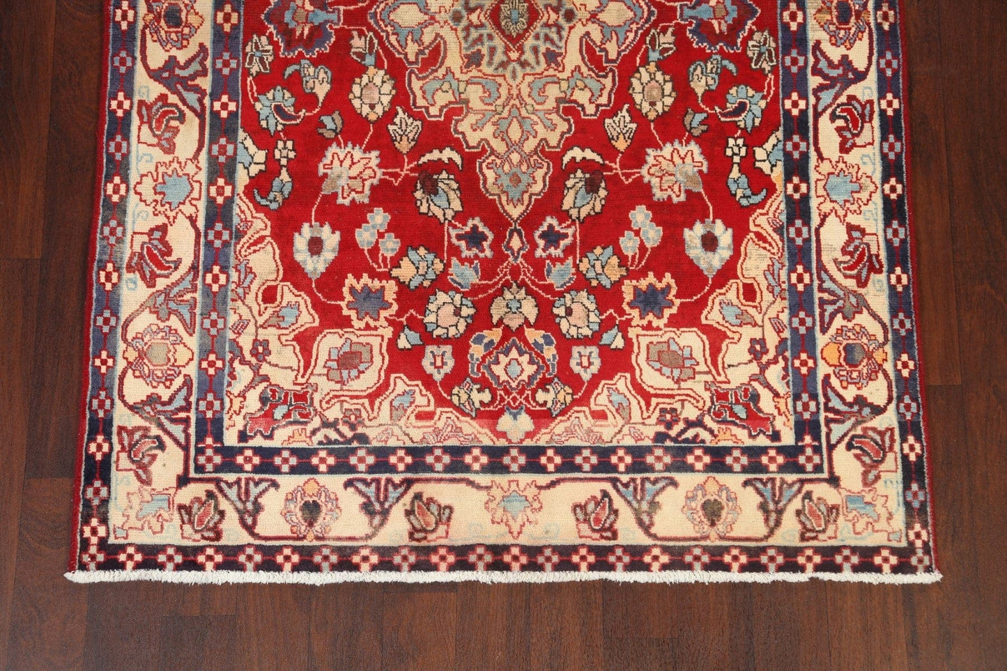 Floral Red Kashan Persian Area Rug 5x7