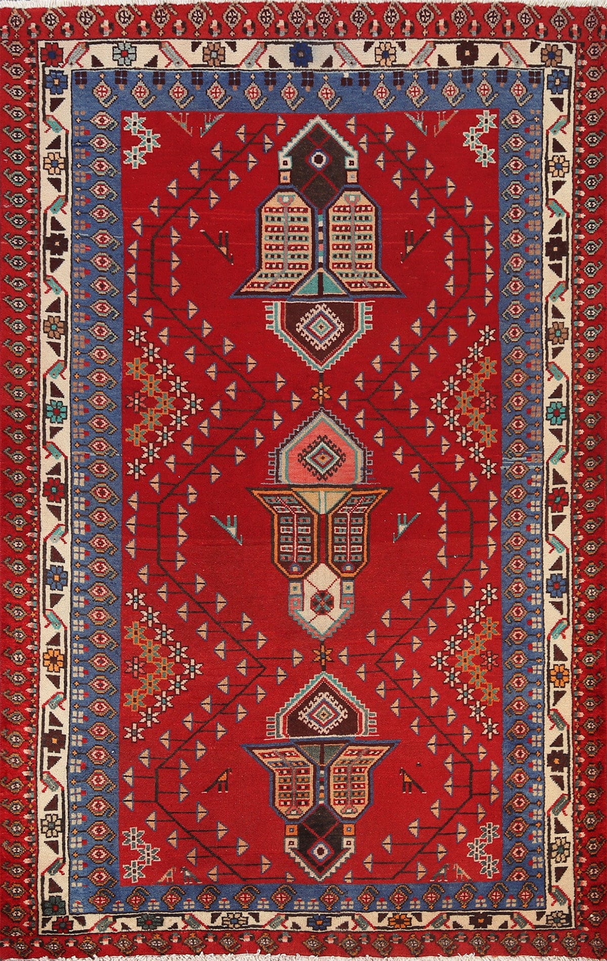 Tribal Geometric Tabriz Persian Area Rug 5x7