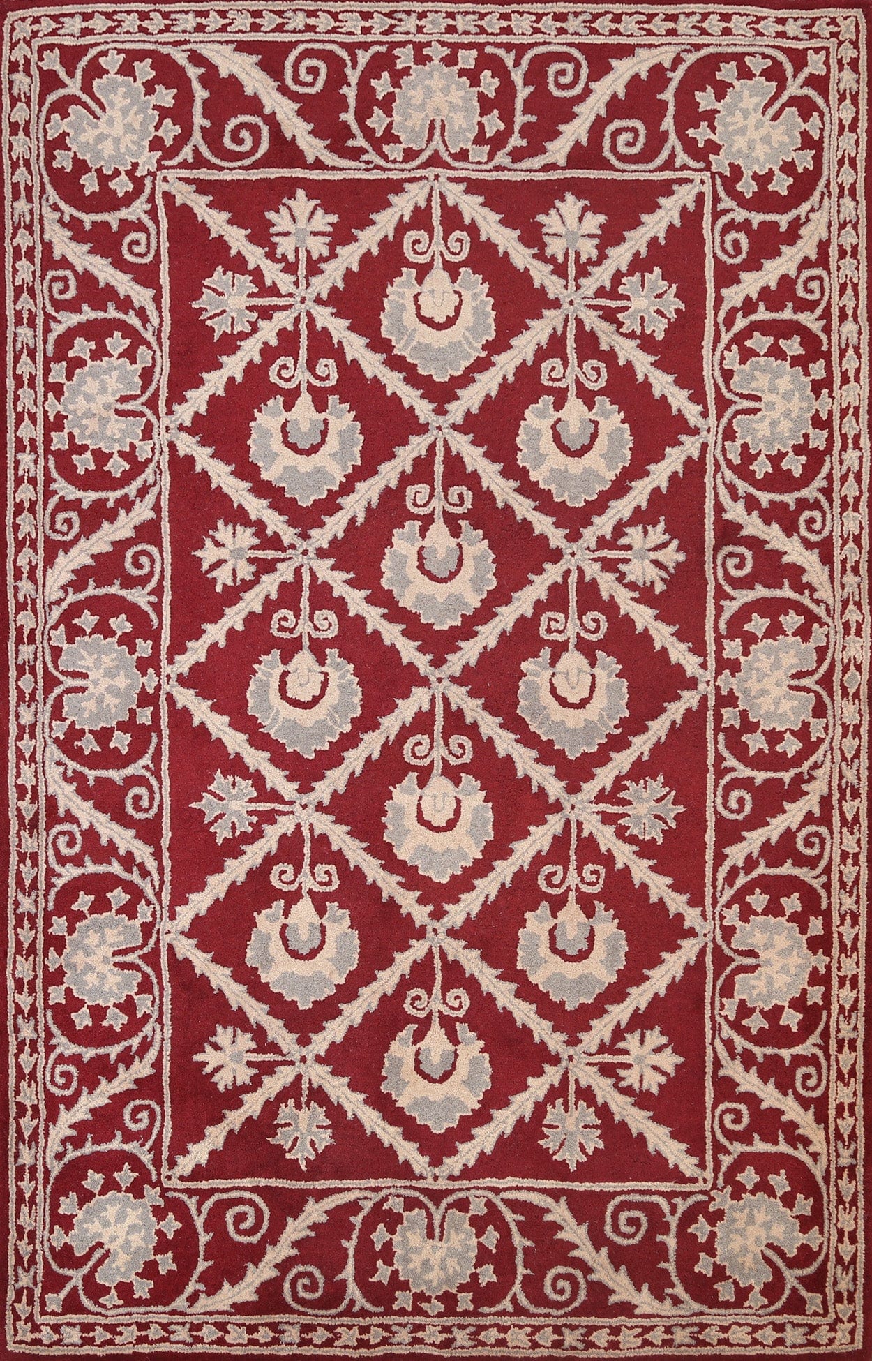 Hand-Tufted Floral Area Rug 6x8