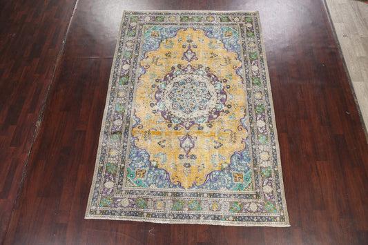 Floral Tabriz Persian Area Rug 6x9