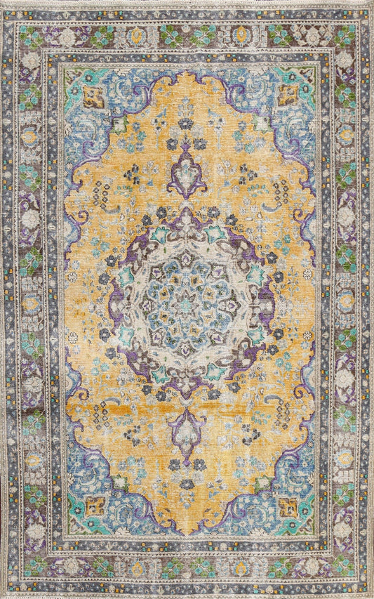 Floral Tabriz Persian Area Rug 6x9