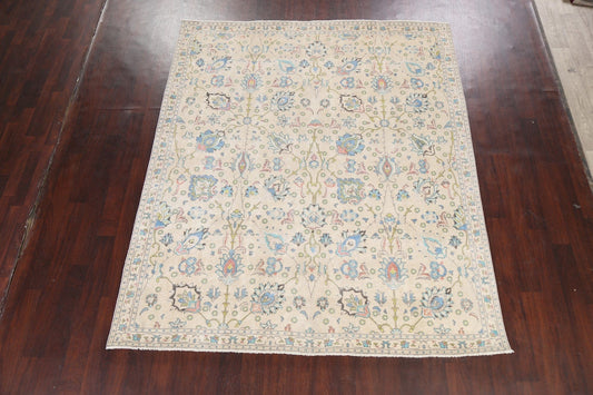 Floral Tabriz Persian Area Rug 7x9