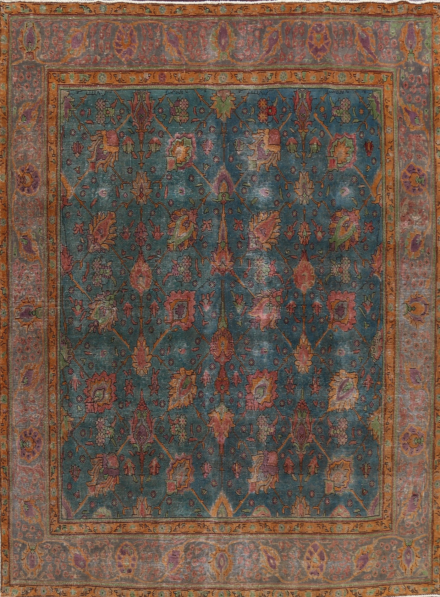 Floral Tabriz Persian Area Rug 10x11