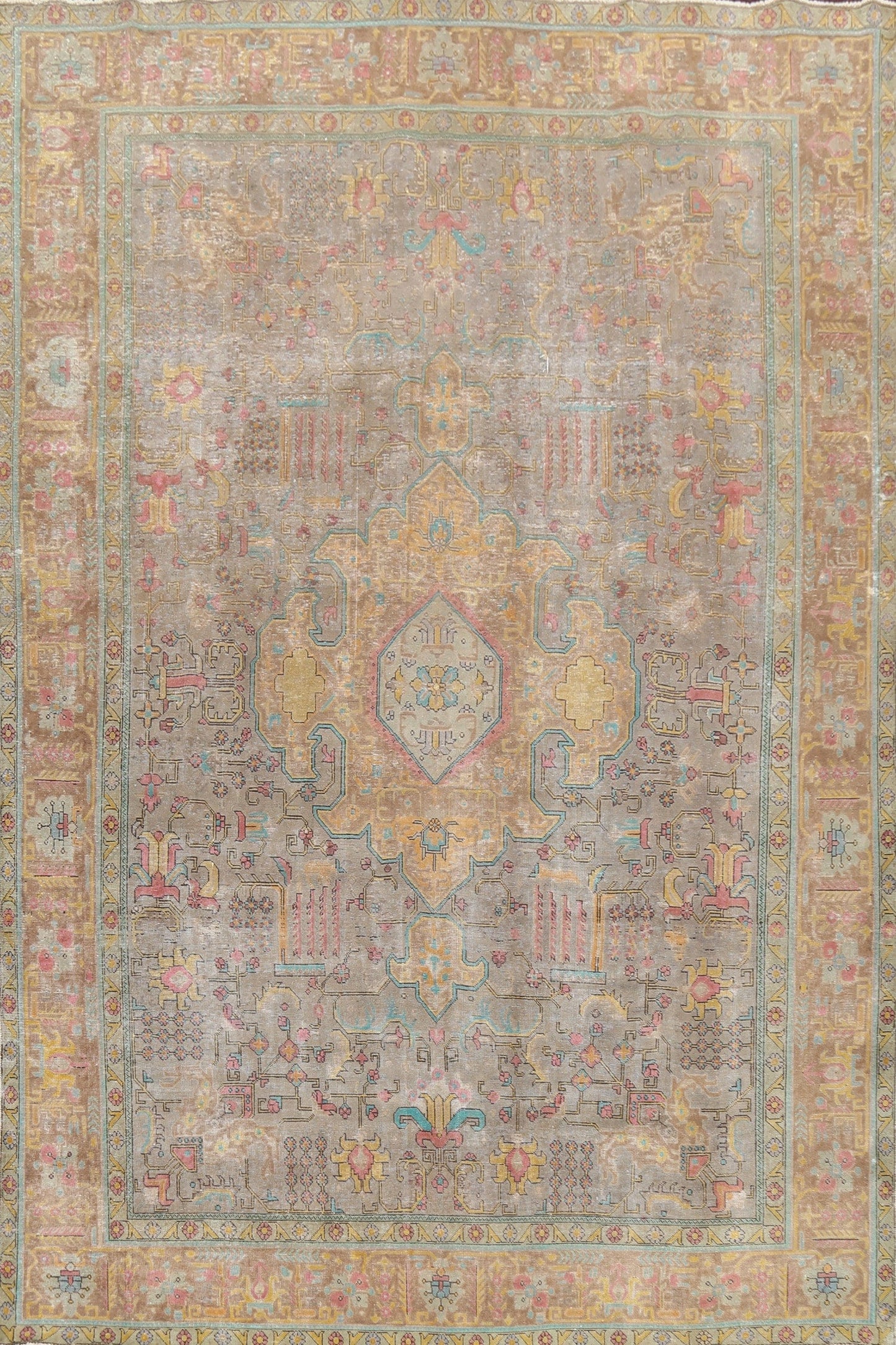 Geometric Tabriz Persian Area Rug 10x13