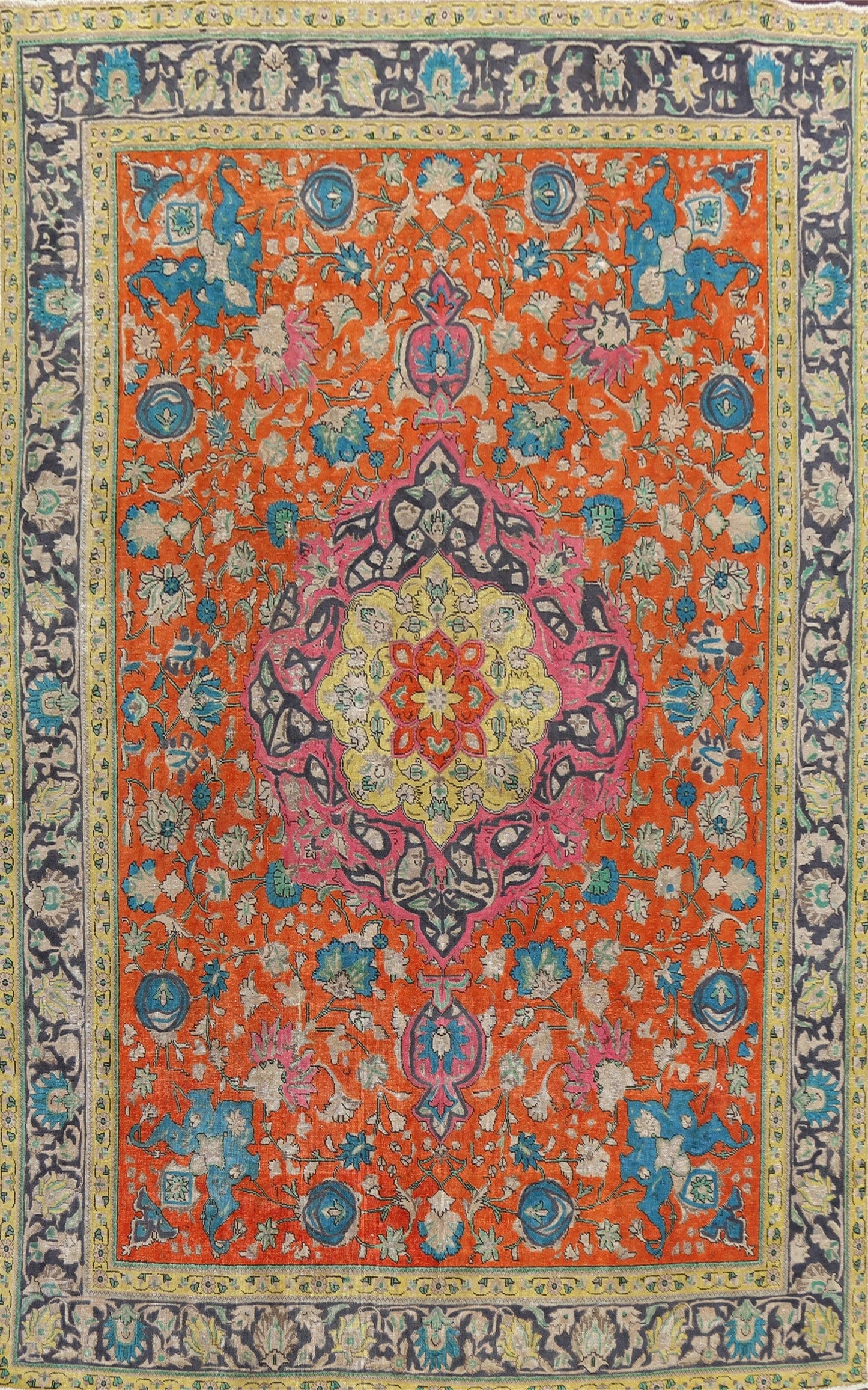 Floral Tabriz Persian Area Rug 9x13