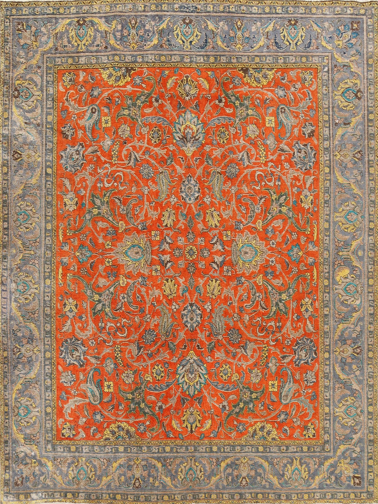 Floral Tabriz Persian Area Rug 10x11