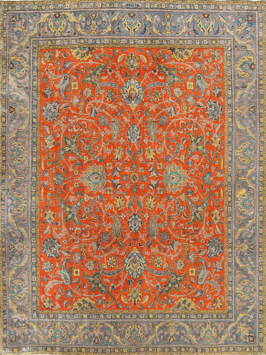 Floral Tabriz Persian Area Rug 10x11