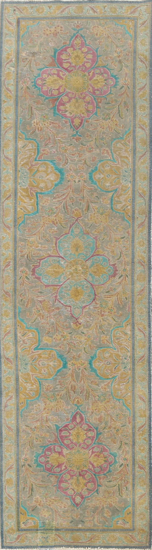 Floral Tabriz Persian Runner Rug 3x11