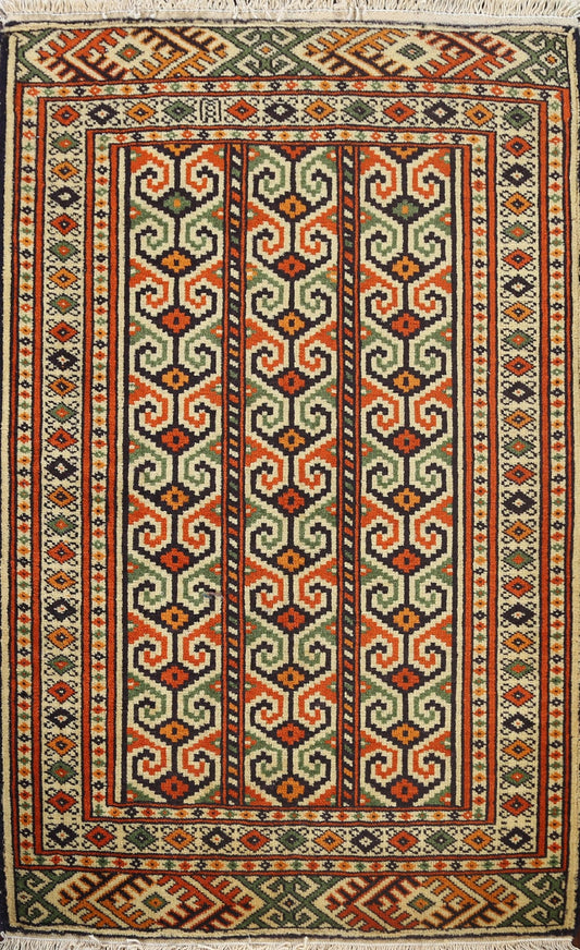 Geometric Turkoman Persian Area Rug 2x3