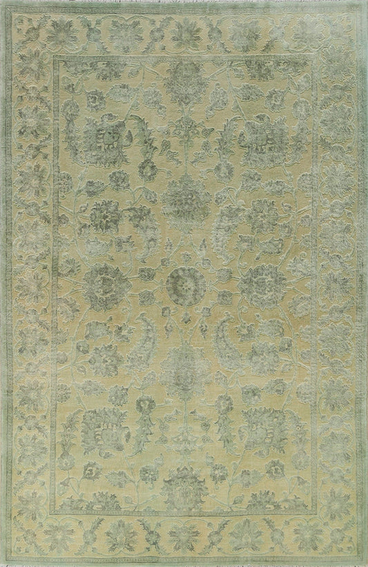 Vegetable Dye Carved Chobi Oriental Area Rug 7x10