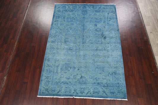 Vegetable Dye Carved Oushak Chobi Oriental Area Rug 7x10