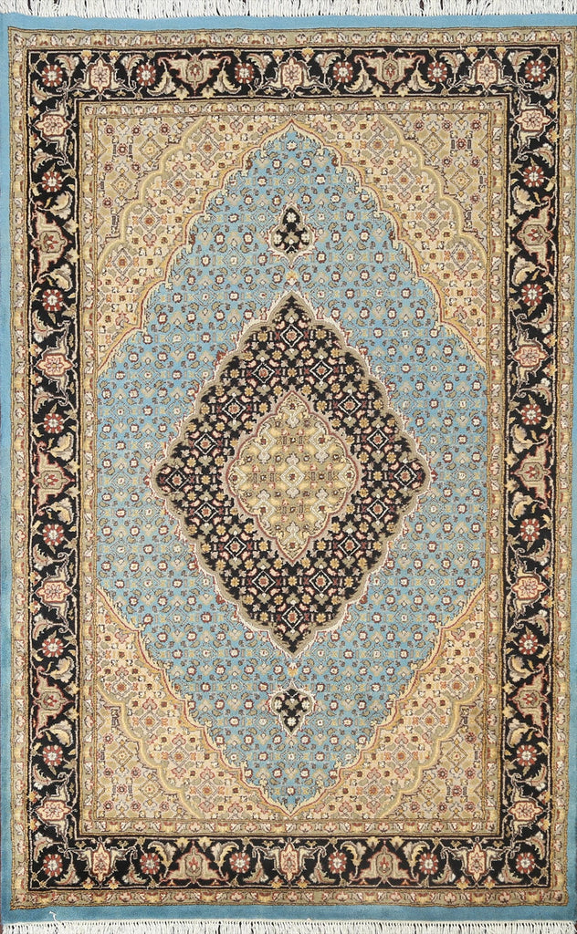 Vegetable Dye Geometric Tabriz Mahi Oriental Area Rug 4x6