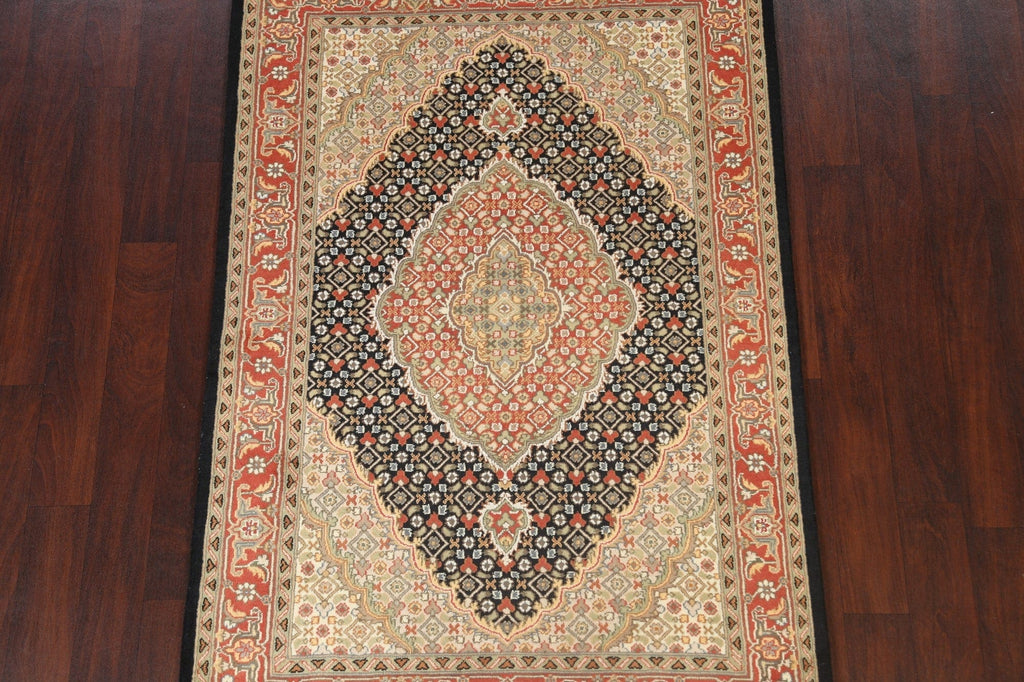 Vegetable Dye Geometric Tabriz Mahi Oriental Area Rug 4x6