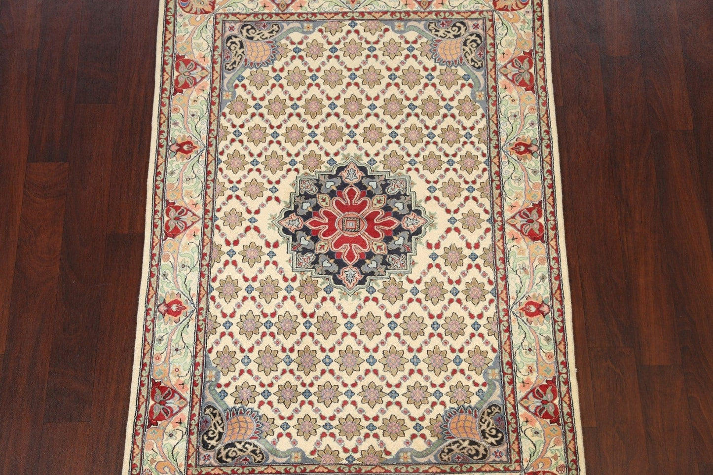 Vegetable Dye Geometric Tabriz Oriental Area Rug 4x6