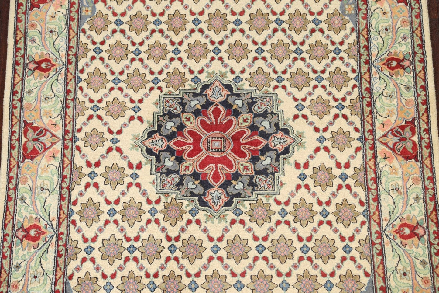 Vegetable Dye Geometric Tabriz Oriental Area Rug 4x6