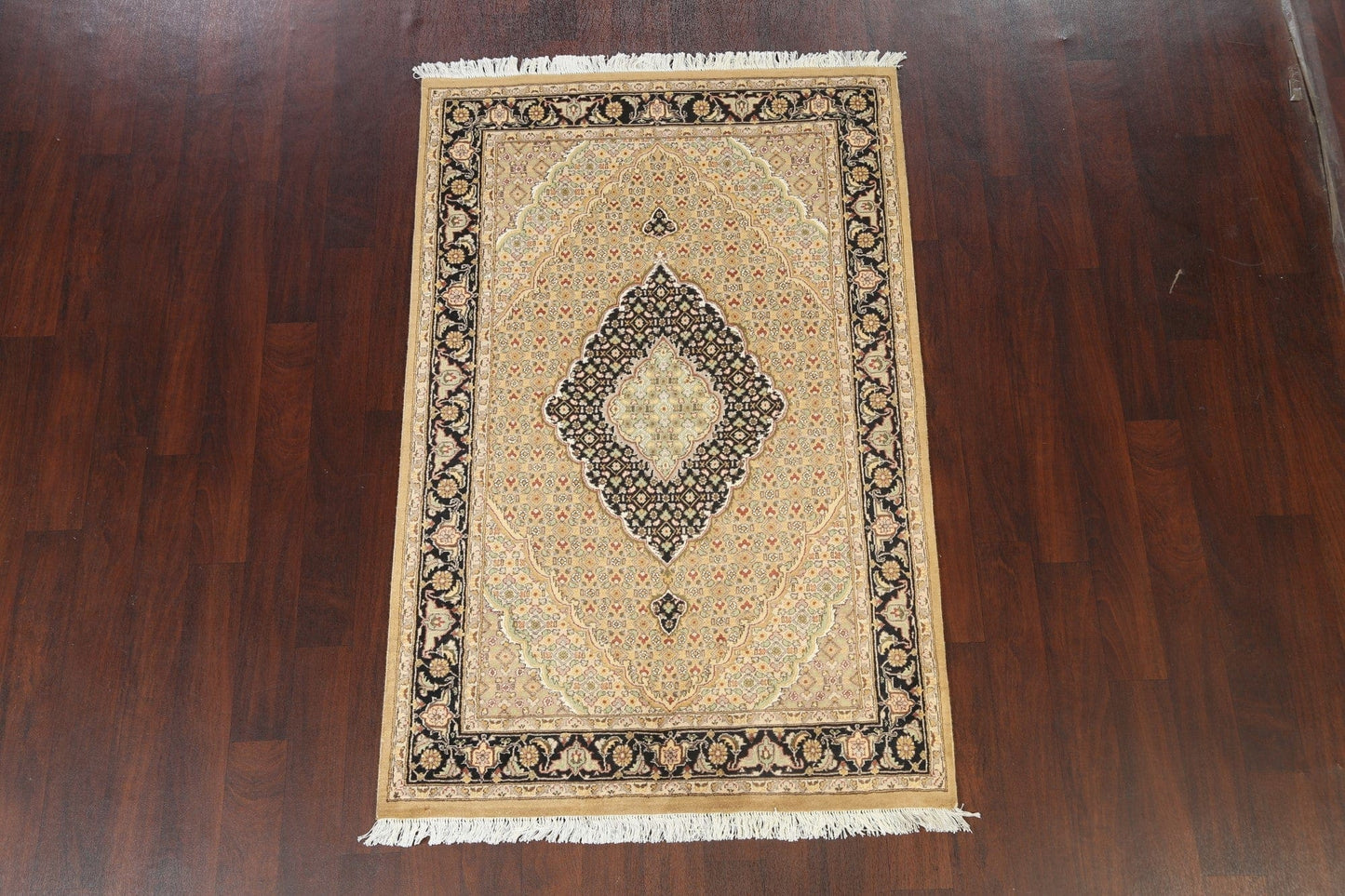 Vegetable Dye Geometric Tabriz Mahi Oriental Area Rug 4x6