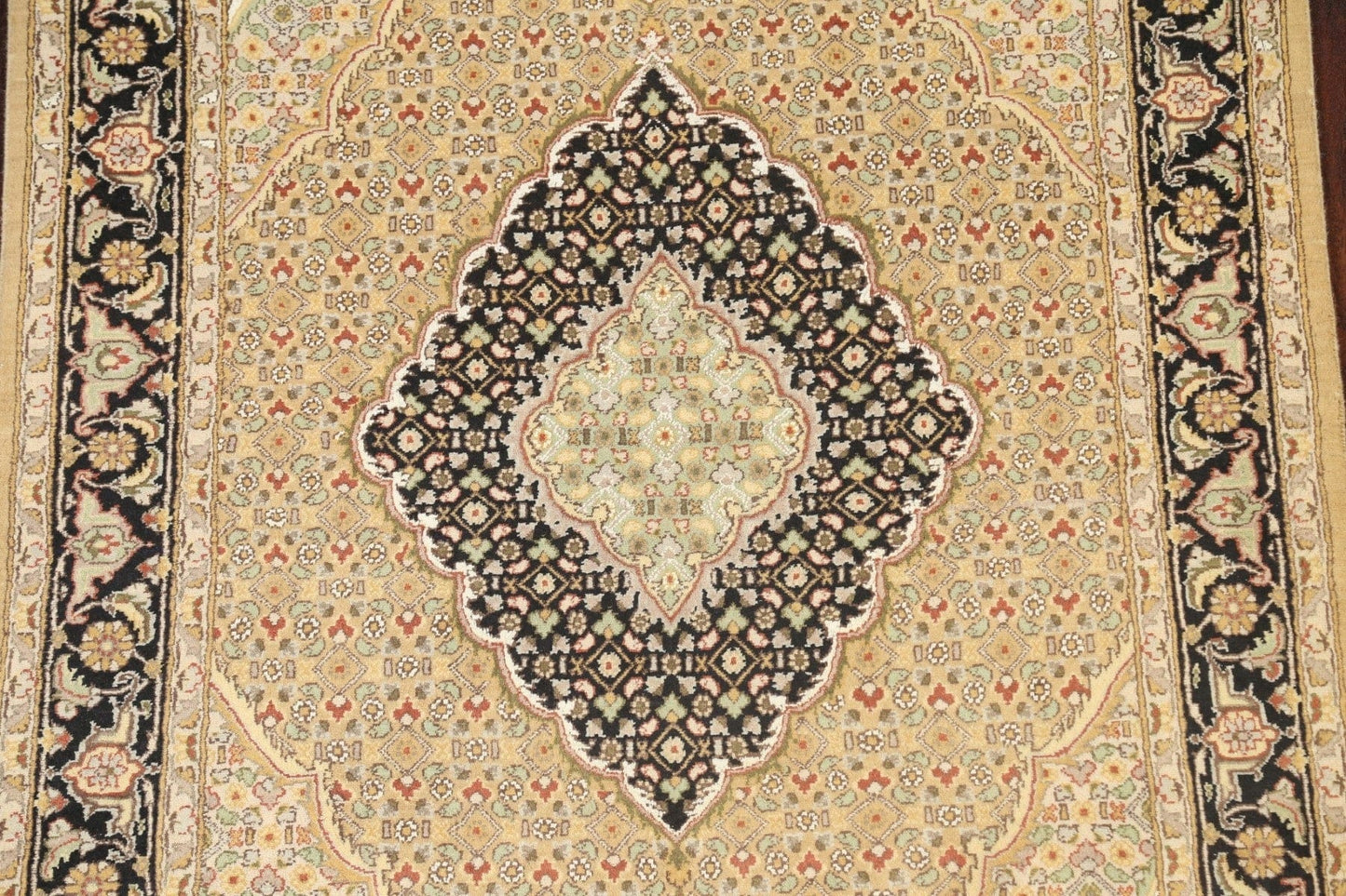 Vegetable Dye Geometric Tabriz Mahi Oriental Area Rug 4x6