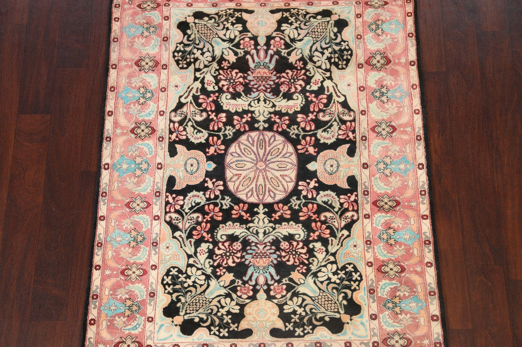 Vegetable Dye Floral Tabriz Oriental Area Rug 4x6